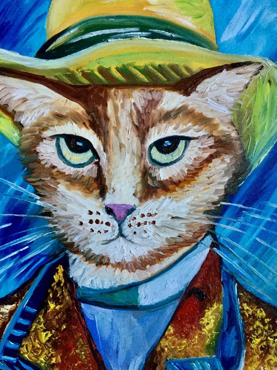 Serious Cat La Van Gogh