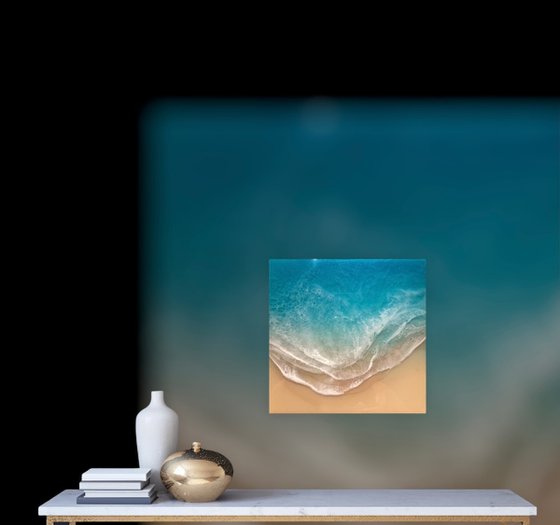 White Sand Beach - Cherish this moment - Seascape Painting Gift idea