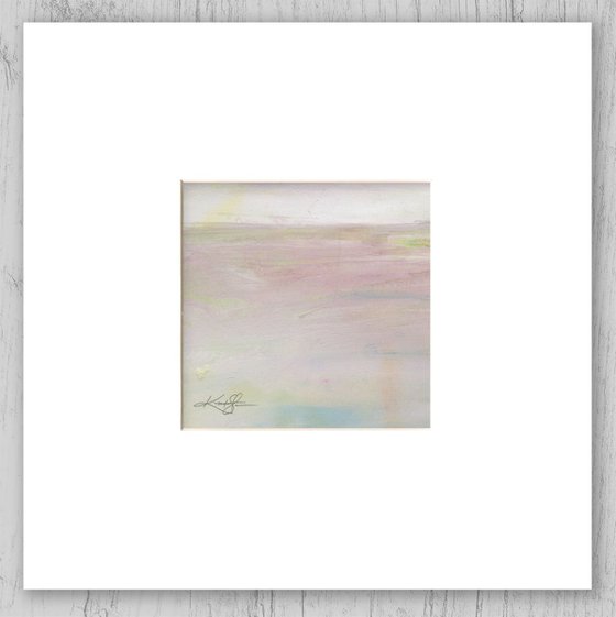 Serene Dream 2019 - 4 - Mixed Media Abstract Landscape / Seascape Painting in mat by Kathy Morton Stanion