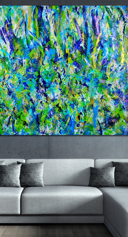 Regrowth (Lush Greenery) | Very large abstract painting by Nestor Toro