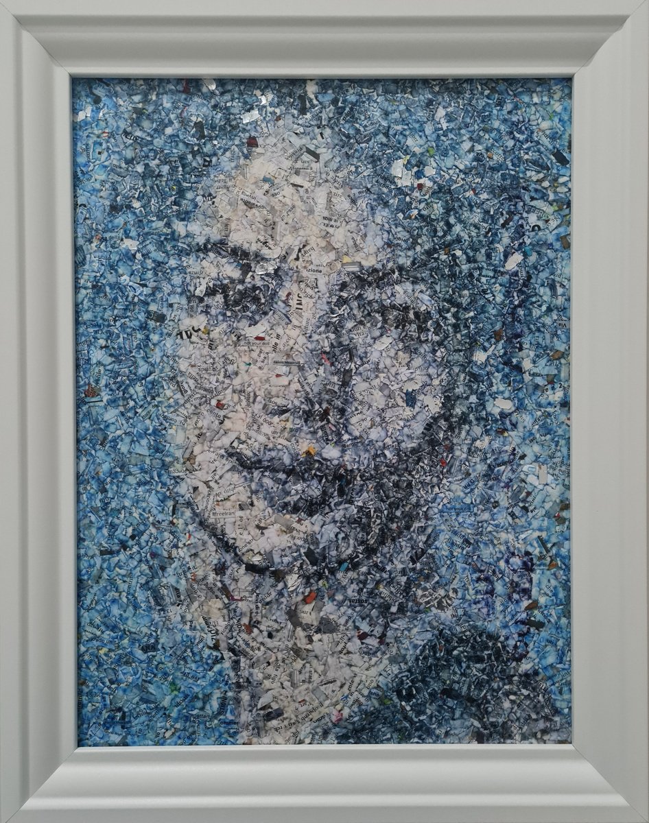 Impressionistic Portrait Collage By Alessio Mazzarulli, 14 X 18, Not Your Doll - 21 (N.687), Original Artwork