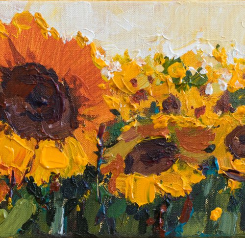 Sunflowers  Acrylic  painting by Anastasiia Valiulina