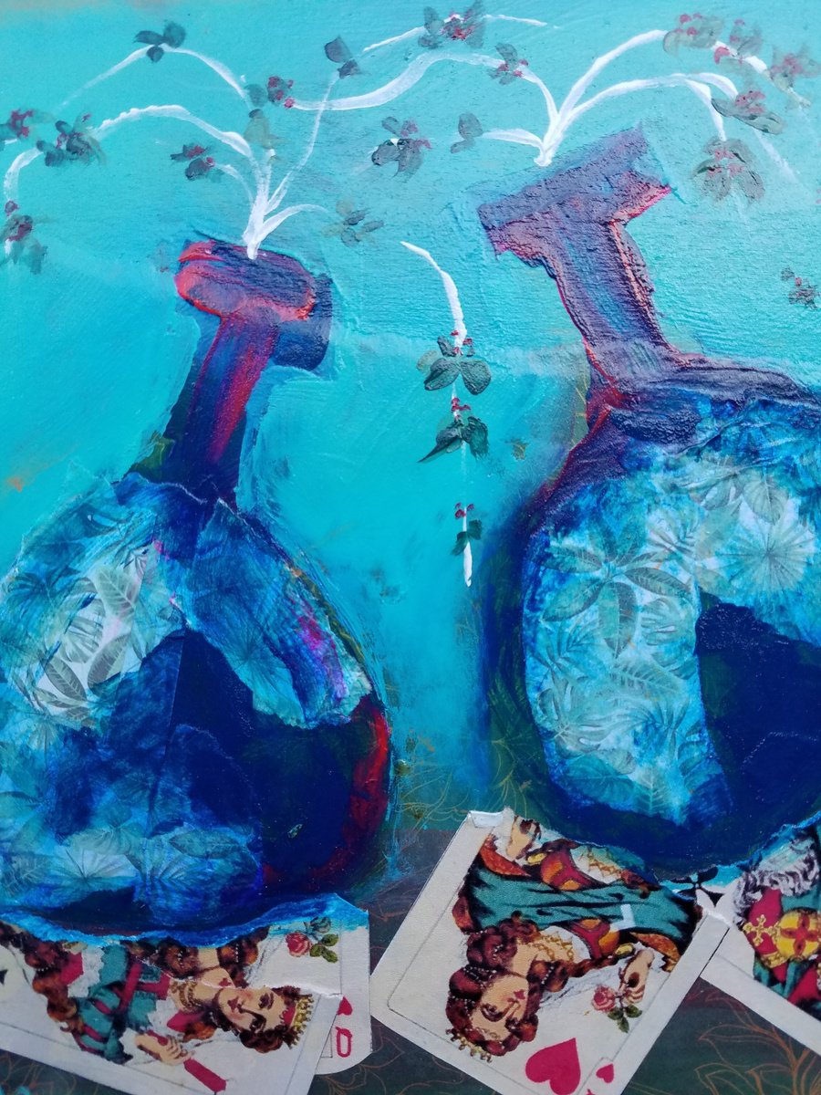 Naive Still Life Painting By Kevin Blake, 11 X 8", Blue Magic, Original Artwork