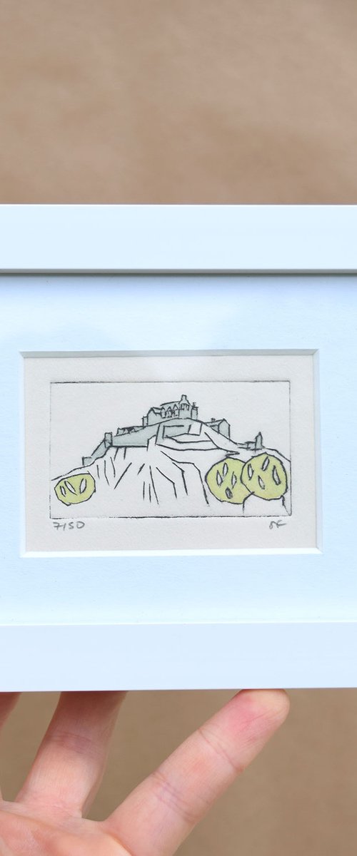 Small framed Edinburgh Castle, Scotland by Sally Fisher