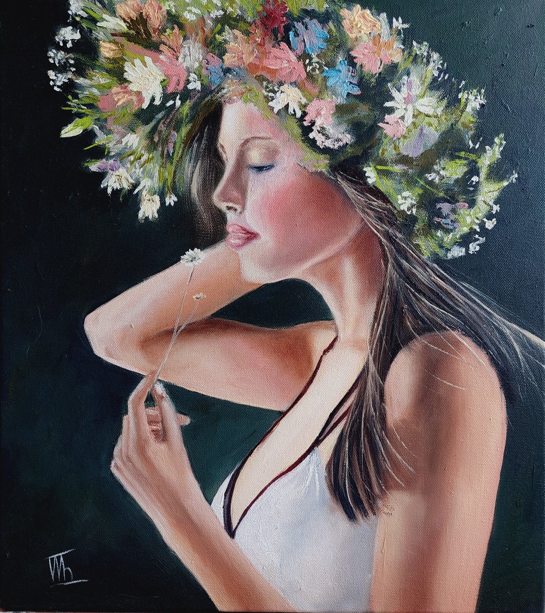Summer Wreath of Flowers. Beauty of Woman # 9 by Ira Whittaker