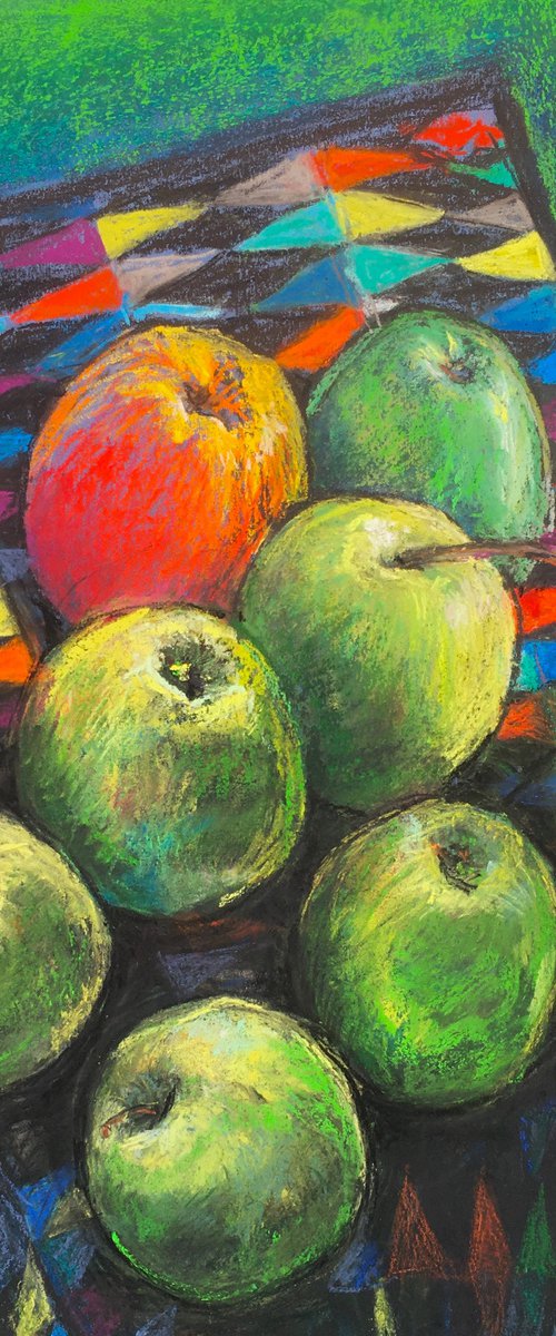 little Green Apples Pastel by Patricia Clements