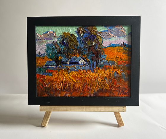 Autumn village evening