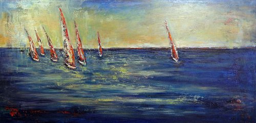 Sailboat Regatta 74 x 36 by BenWill