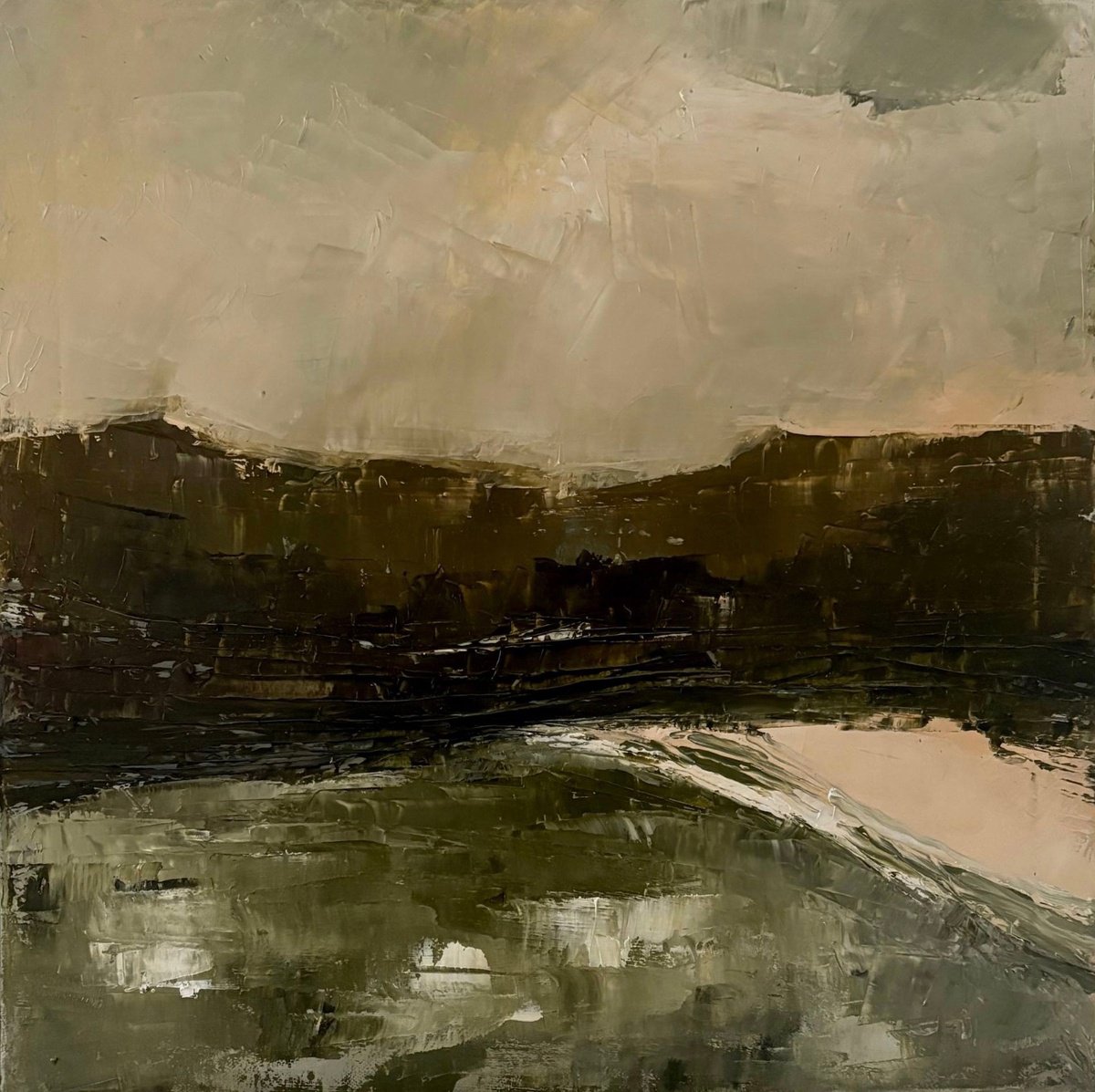 Abstract Beach Landscape By Daniela Nocito, 20 X 20, Artwork For Sale On Artfinder