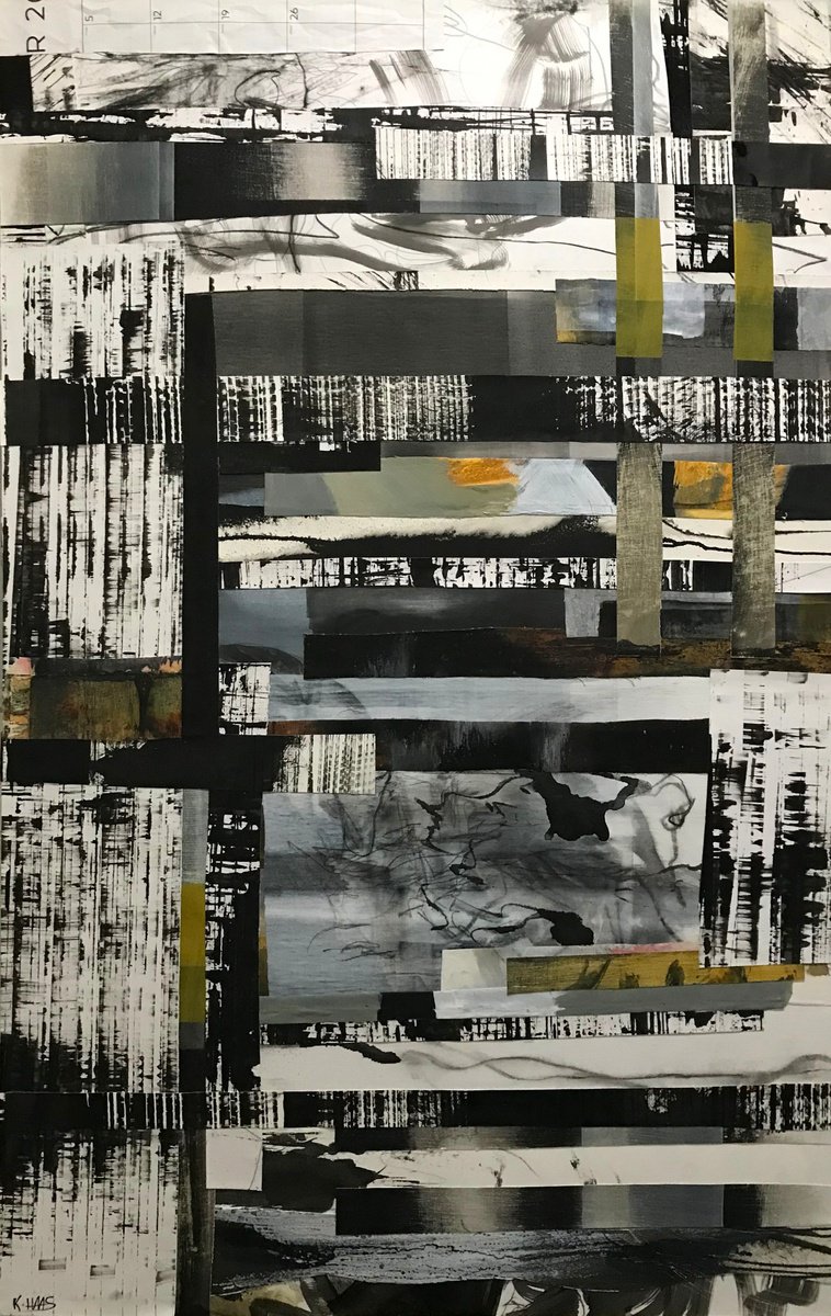 Geometric Abstract Painting By Kris Haas, 30 X 48", Shameless, Original Artwork