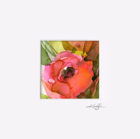 Little Dreams 16 - Small Floral Painting by Kathy Morton Stanion