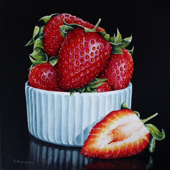 RESERVED AT Bowl of Strawberries, Framed