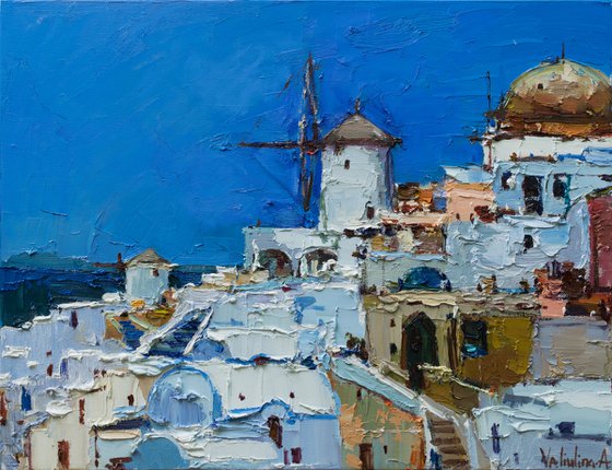 Santorini, Greece - Original landscape painting