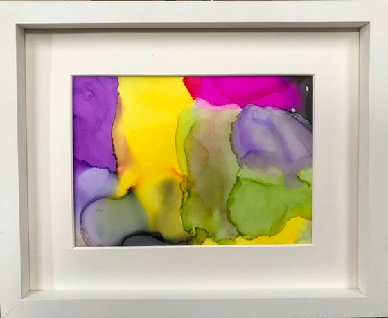 Abstract 'Mellow Yellow I' Framed