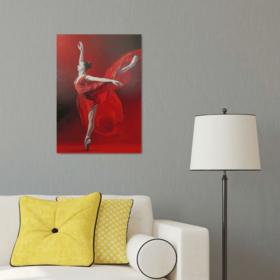 Ballerina-5 (70x50cm, oil/canvas, ready to hang)