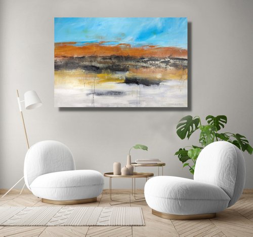 large paintings for living room/extra large painting/abstract Wall Art/original painting/painting on canvas 120x80-title-c721 by Sauro Bos
