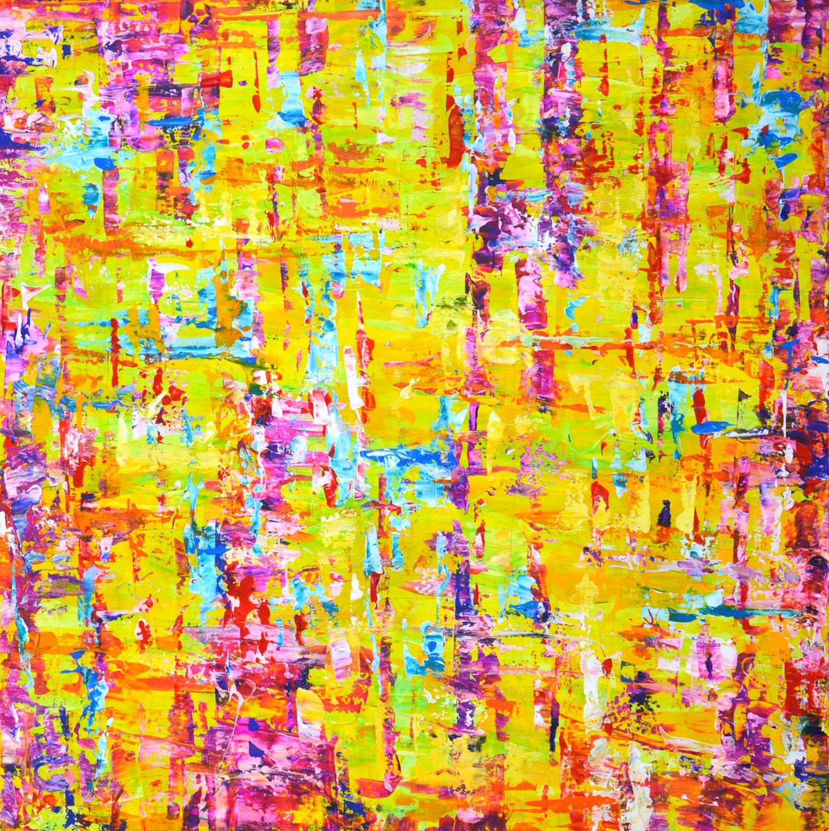 Abstract Acrylic Painting By Iryna Kastsova, 39 X 39, Summer Expression 3, Original Artwork