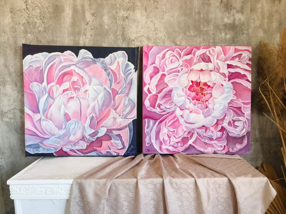 Diptych Peonies