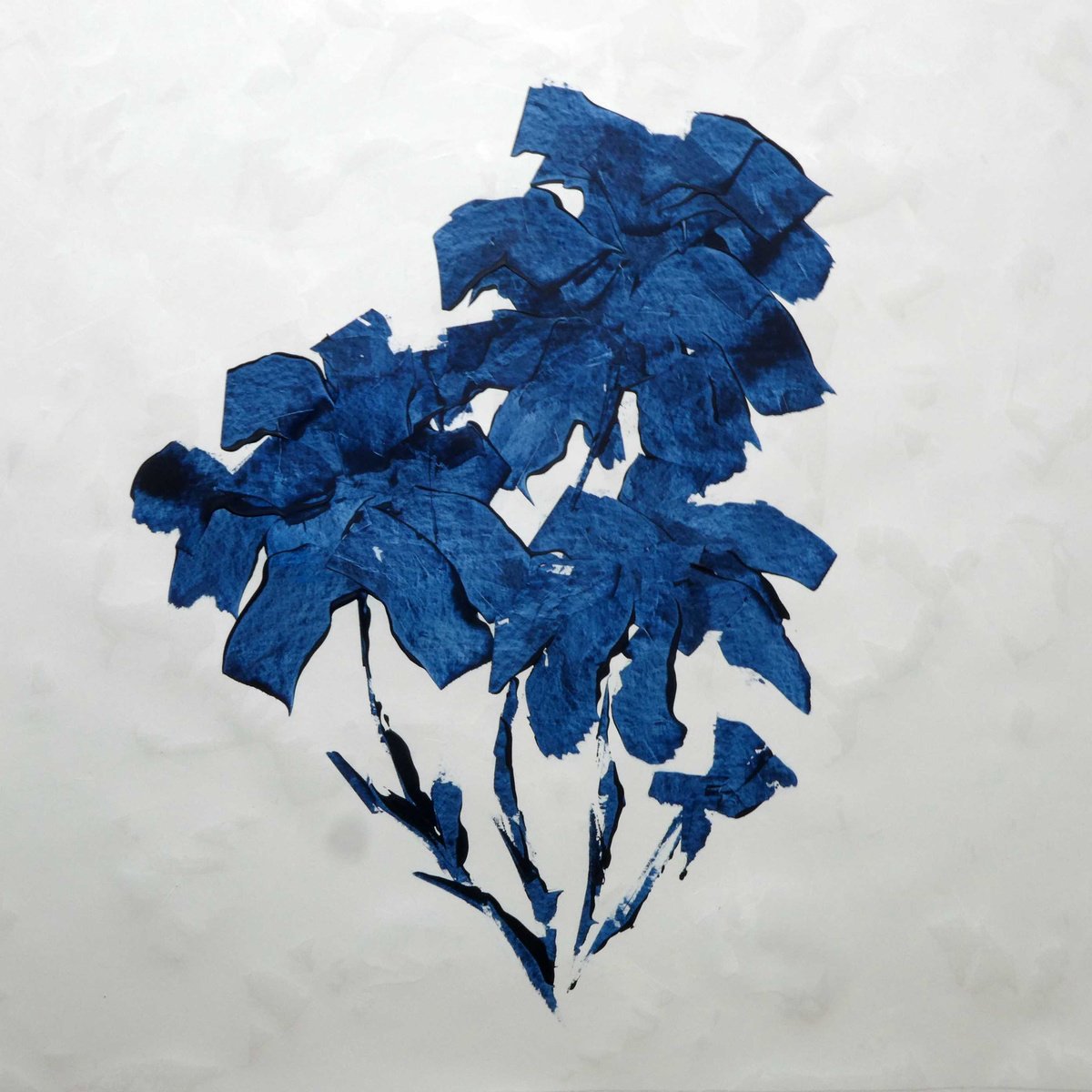 Blue Floral 1 By Oconnart, 31 X 31, Artwork For Sale On Artfinder
