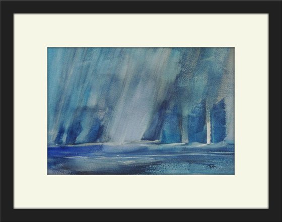 STORMY YACHT BLUES, ANGLESEY. Original Seascape Watercolour Painting.