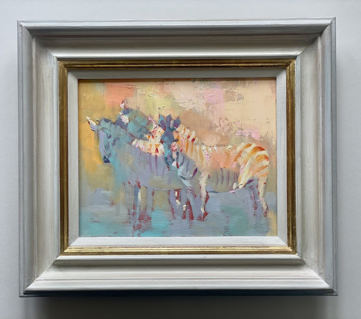 Zebra colour study soft by Catherine Ingleby