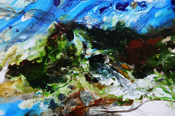 The Naturalist 240cm x 120cm Blue White Green Abstract Art