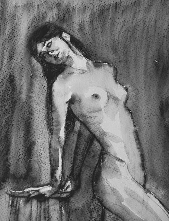 Standing female nude
