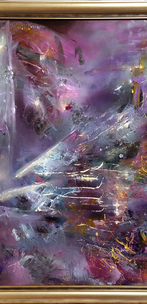 HUGE FRAMED DIAPHANE MINDSCAPE DREAMSCAPE THE GOLDEN AGE OF TRAVELING LIGHT BY MASTER OVIDIU KLOSKA by Kloska Ovidiu