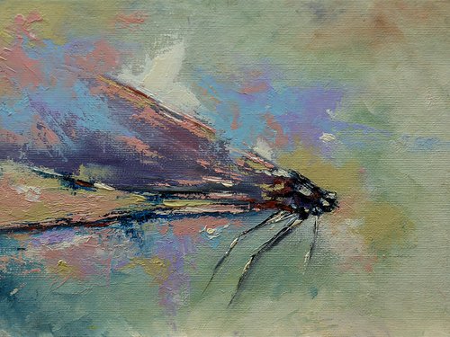 Dragonfly. Small insect oil painting by Marinko Šaric