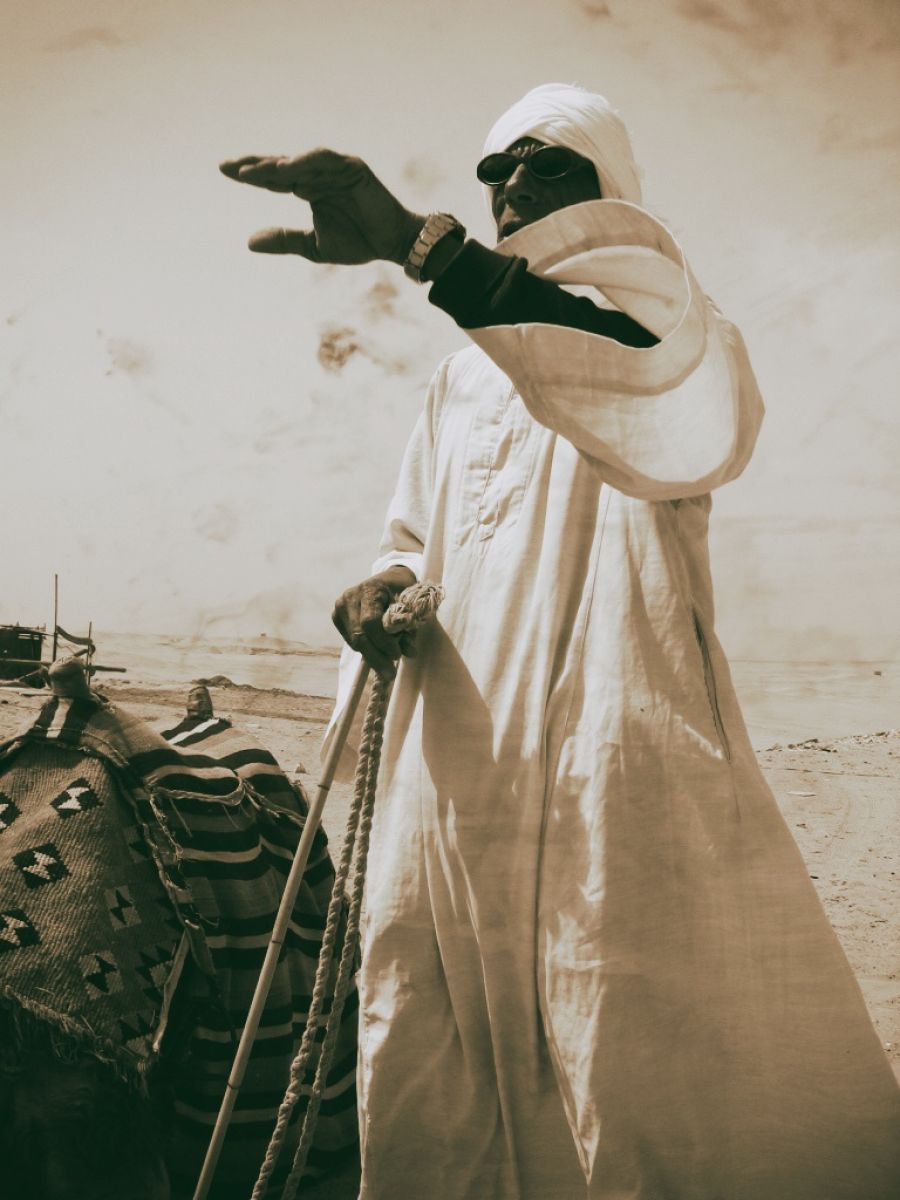 Impressionistic Portrait Photograph By Marc Ehrenbold, 30 X 40", Wet Plate Bedouin, Original Artwork