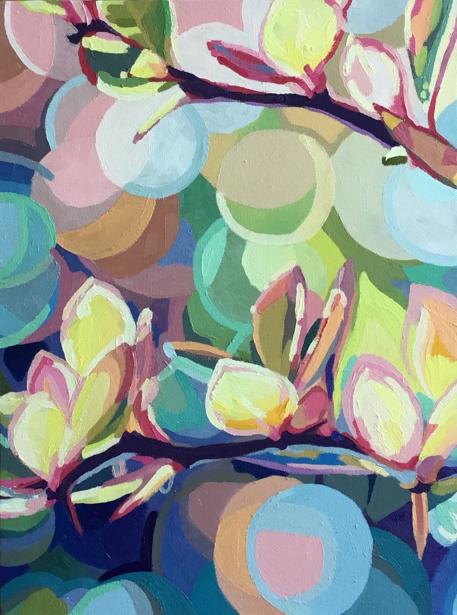 Impressionistic Botanical Oil Painting By Aylee Kim, 12 X 16, There, Original Artwork