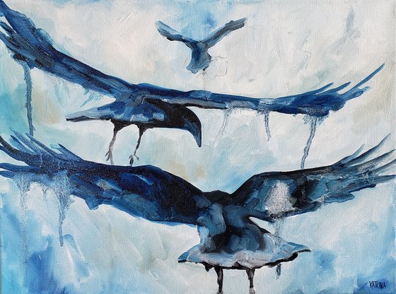 "Taking Flight" - Ravens - Birds