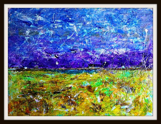 Senza Titolo 197 - abstract landscape - 112 x 85 x 2,50 cm - ready to hang - acrylic painting on stretched canvas