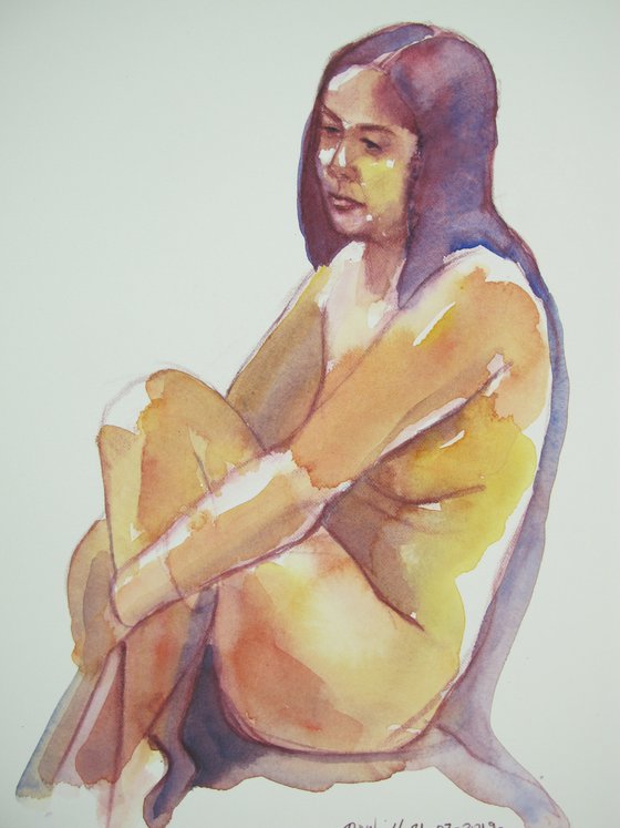 seated female nude