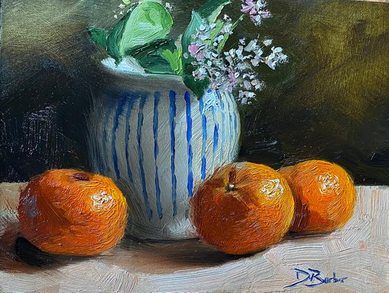 Still life with mandarins