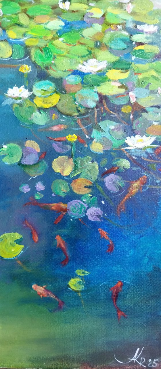 Vibrant pond landscape