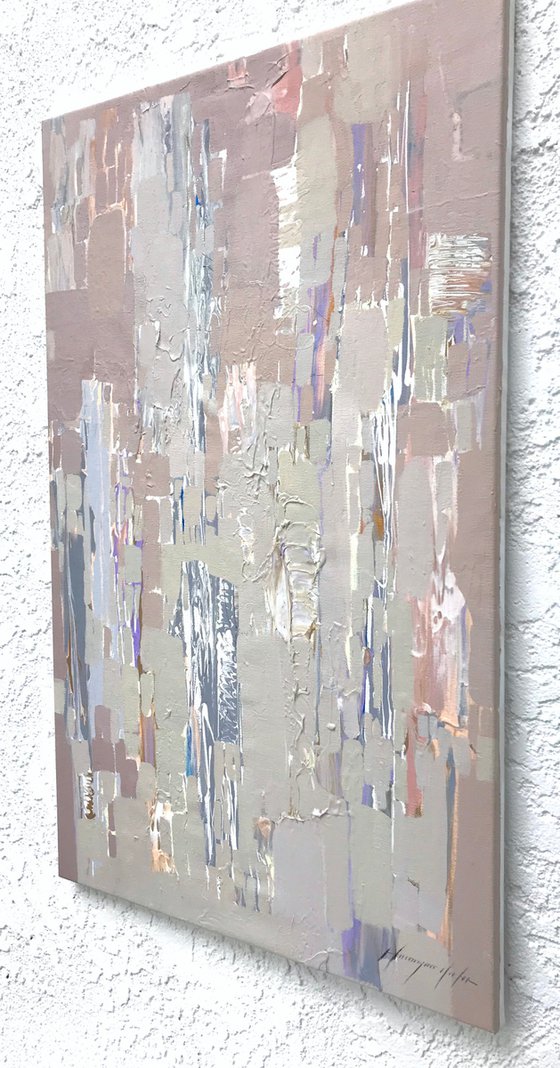 Neutral Design, Abstract Original oil painting, Handmade artwork, One of a kind