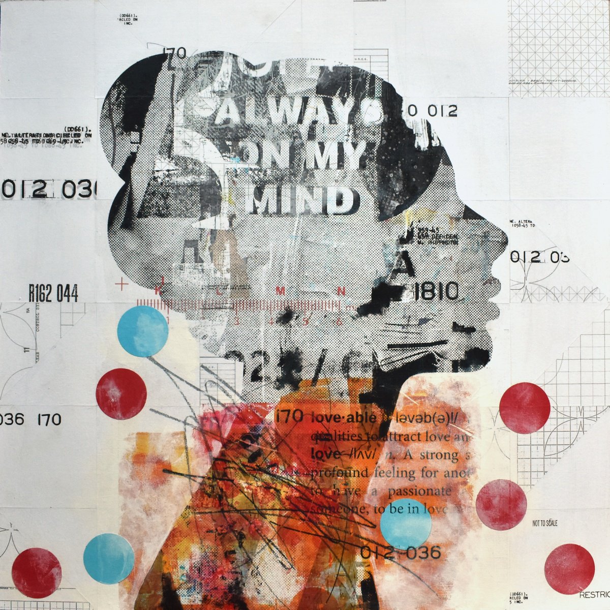 Urban And Pop Portrait Collage By Manel Villalonga, 24 X 24", 257 Always On My Mind, Original Artwork