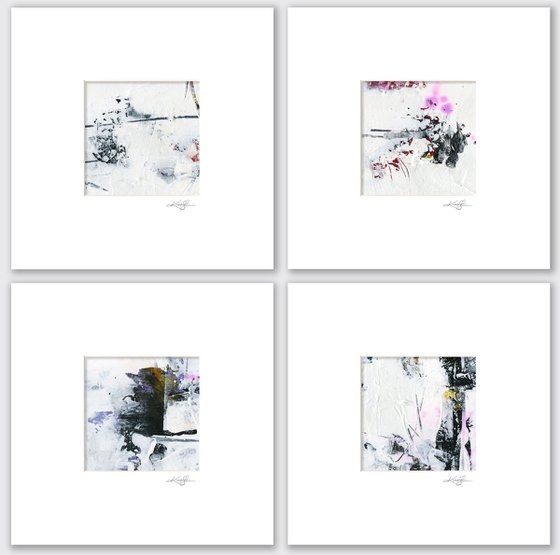 Abstract Secrets Collection 1 - 4 Abstract Paintings in mats by Kathy Morton Stanion
