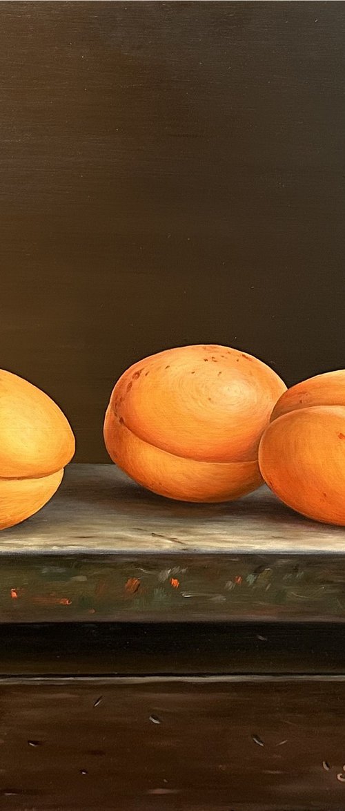 Still life - apricots by Gevorg Sinanian