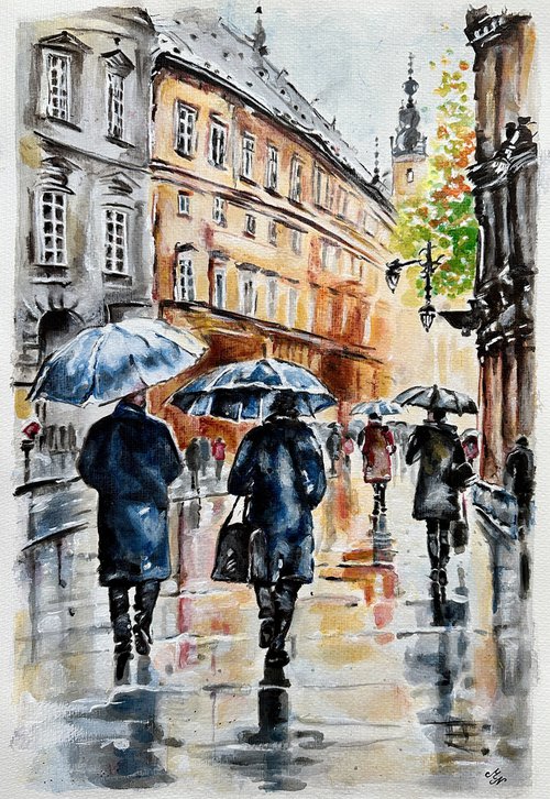 Rainy Day in Krakow by Misty Lady - M. Nierobisz