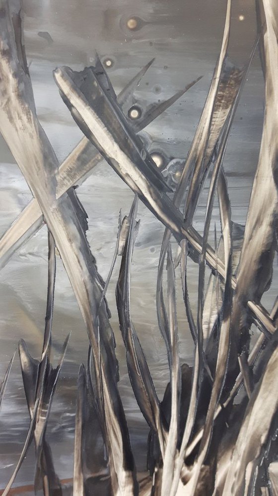 "Barren" Original Encaustic Abstract Wax Painting