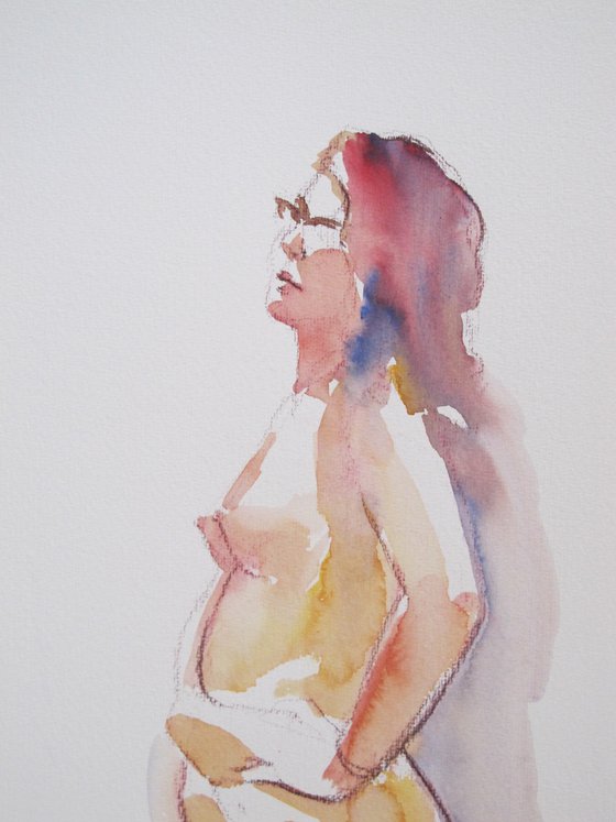 Standing female nude