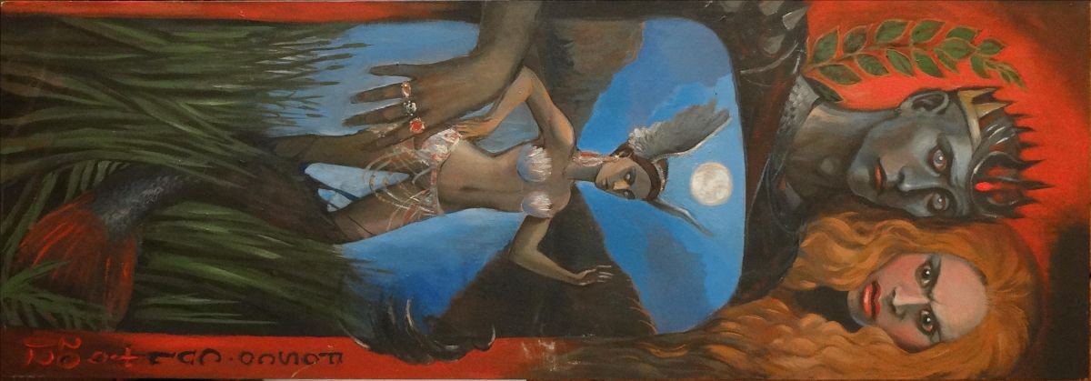 Expressive Oil Painting , Empress Rival By Fosco Culto, 45 X 16, Artwork For Sale On Artfinder