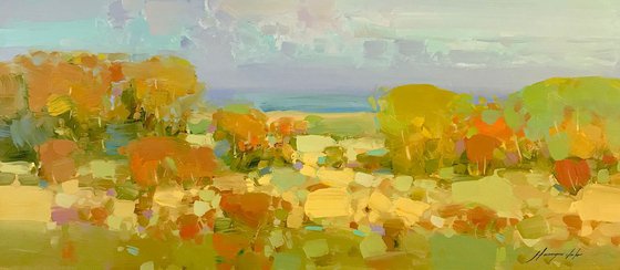 Autumn Palette, Landscape Original oil painting, One of a kind Signed