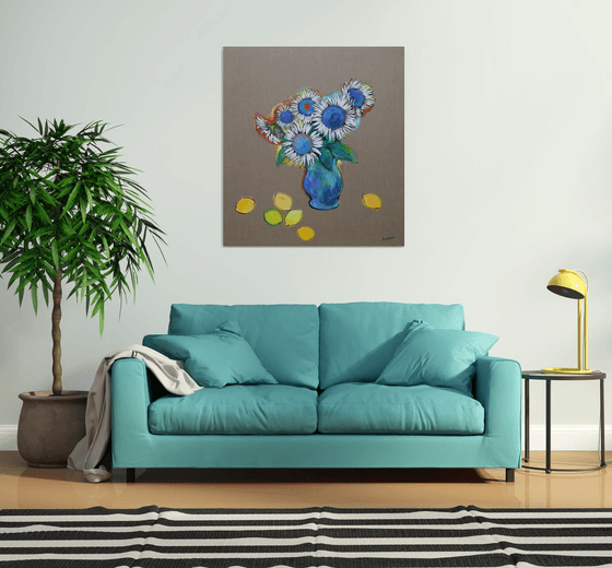 Sunflowers and lemons