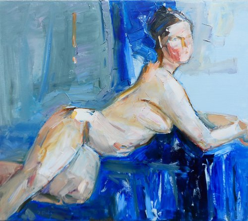 Stylish painting Nude Painting Young Woman by Yehor Dulin