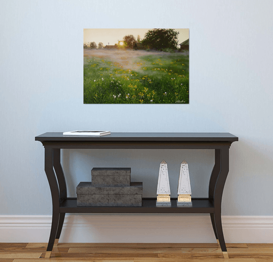 Misty Meadow at Sunrise