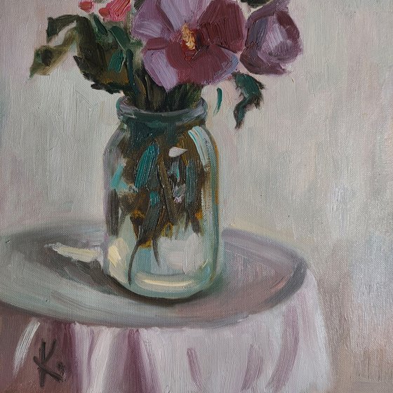 Still-life with flowers in impressionistic stile "Garden flowers", 2023