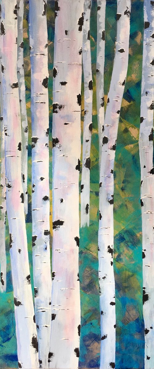 Contemporary birch forest by Heather Matthews